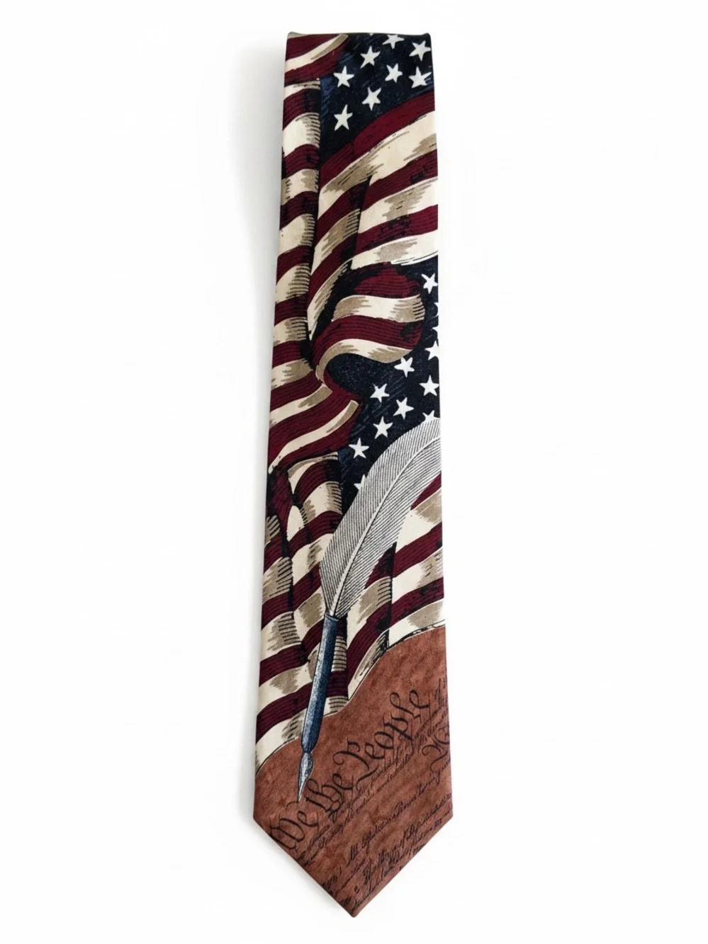 Tango by Max Raab Vintage Patriotic American Flag Silk Tie USA Constitution